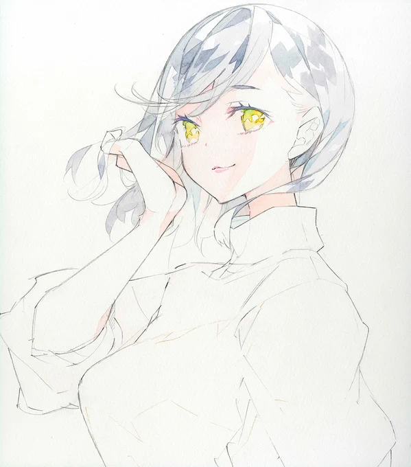 珈琲と水彩で描いた色紙の制作過程 #C103 #色紙 #アナログ絵