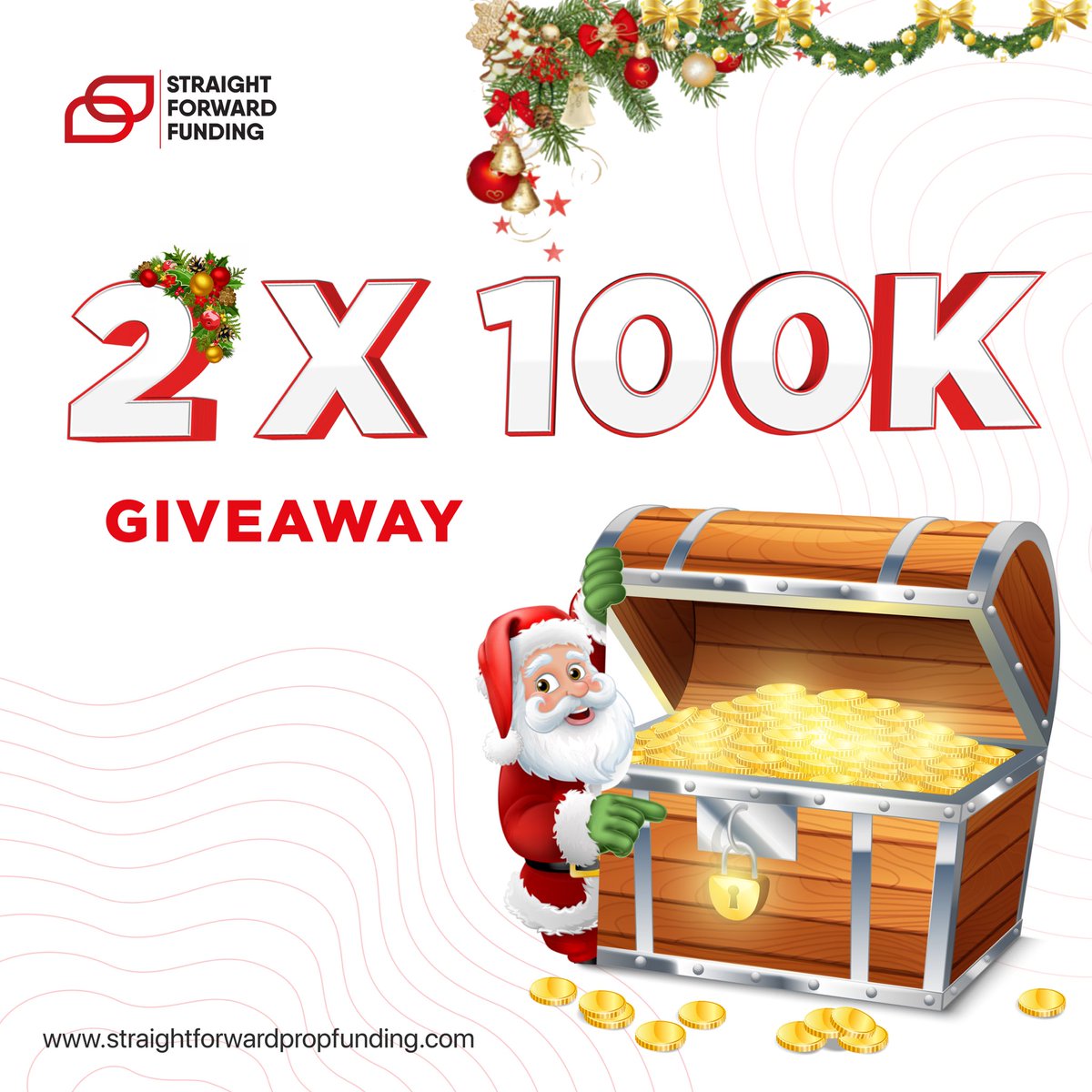 SFFfunding's tweet photo. THE ULTIMATE SFF CHRISTMAS GIVEAWAY!🎄🔺

Win 2 x 100k instant funded accounts!

All you have to do is follow the steps below:

1️⃣ Like & Retweet

2️⃣ Follow @SFFfunding 

3️⃣ Tag 3 traders!

4️⃣Join our discord 
https://t.co/qO0GaXooOb

5️⃣Tell us why you deserve the account!

Bonus entry⬇️🚨

Follow us on Instagram:
https://t.co/UzjnpHJPzl

Ends 01/01/24 ⏳

Winners announced in Discord🔺