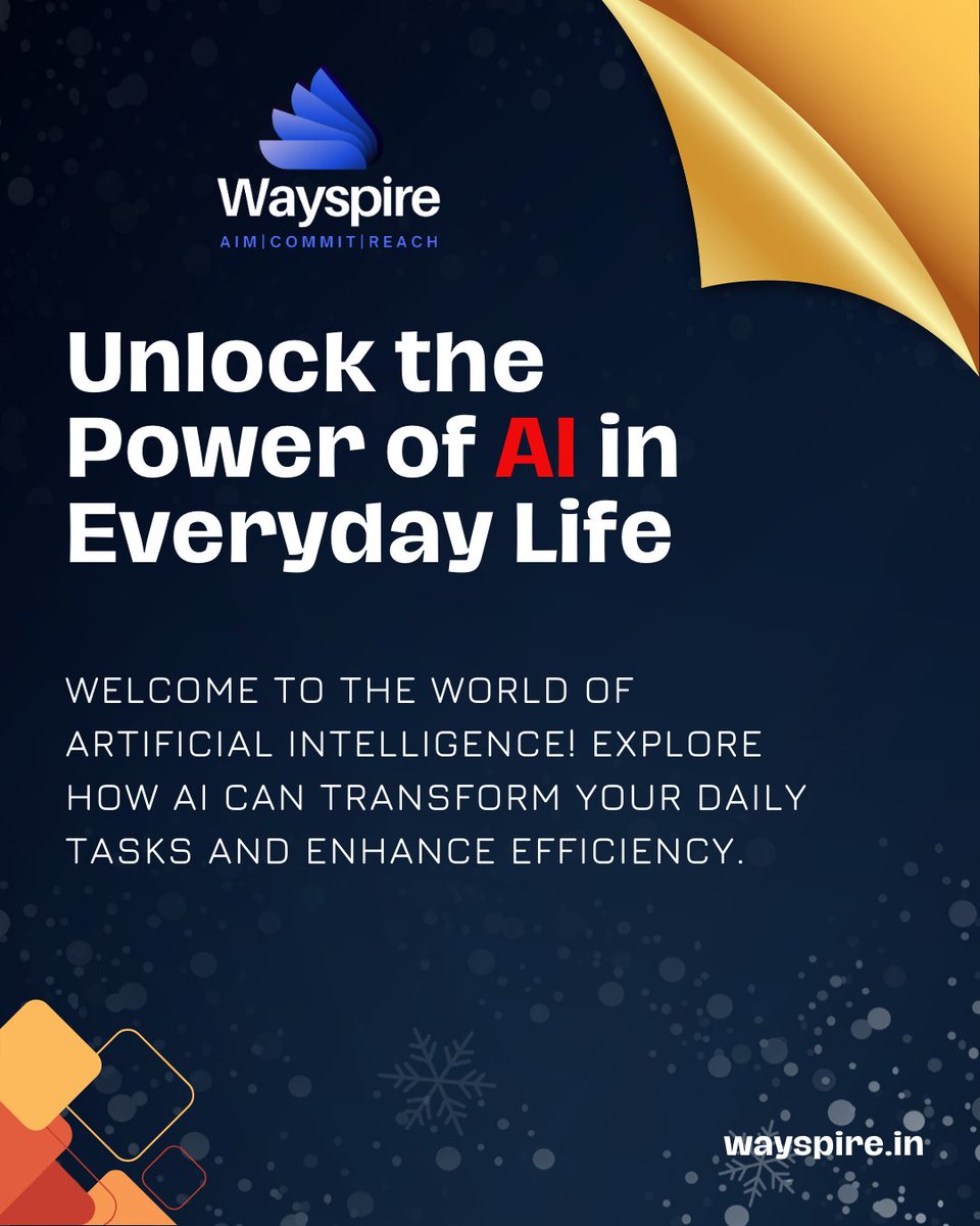 Unleash the potential of AI in your life!
Instagram link for view more instagram.com/wayspire.in?ig…

#AIunleashed #FutureTechRevolution #EmbracingAI #ArtificialIntelligenceAdvancement #PowerofAI #InnovativeAI #TransformYourLifeWithAI