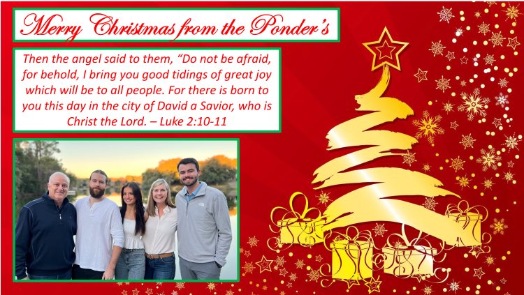 Mel Ponder (@mel_ponder) on Twitter photo Merry Christmas to you and your family from the Ponderโs ๐๐๐ป
โโฆfor behold, I bring you good tidings of great joyโฆโ - Luke 2:10 Merry Christmas to you and your family from the Ponderโs ๐๐๐ป
โโฆfor behold, I bring you good tidings of great joyโฆโ - Luke 2:10