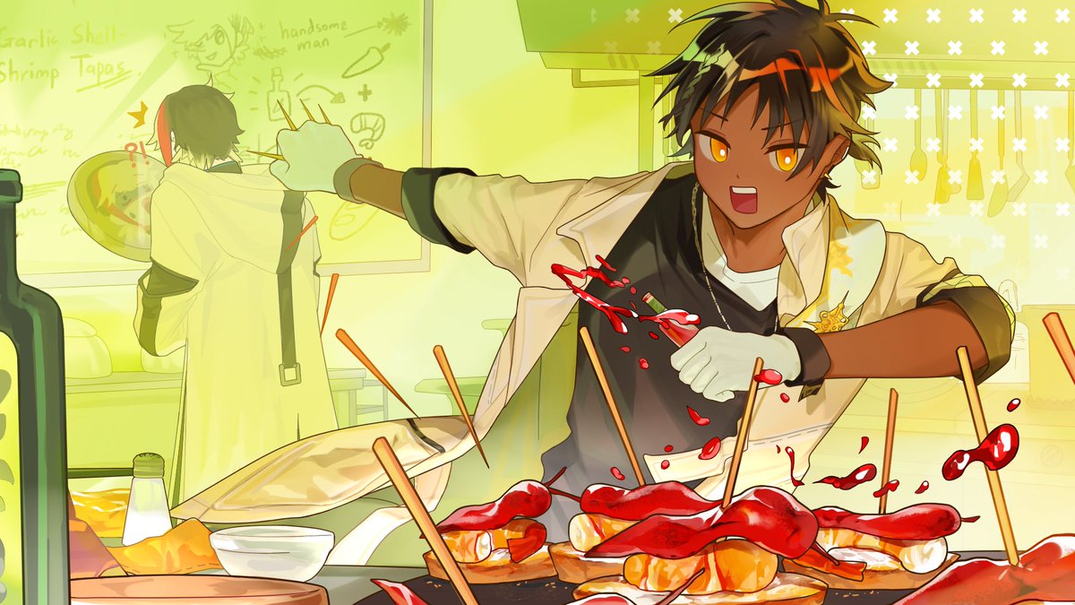 sub_furiwo's tweet image. oh no the Iberian brothers are cooking up something for everyone...it better be something delicious and safe to eat-!!!!
#Tidbits #Arknights