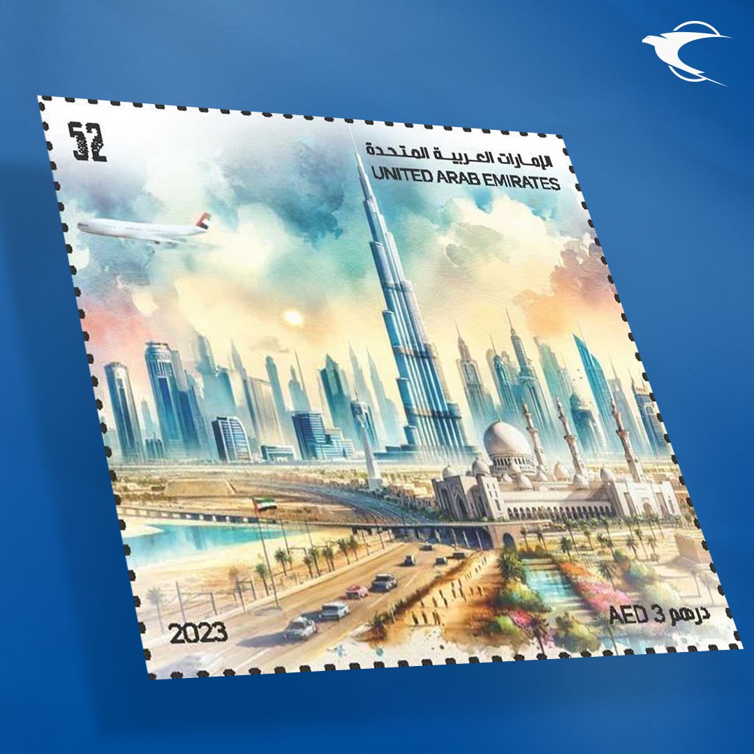 EmiratesPostUAE's tweet photo. In the presence of His Excellency Omar Sultan Al Olama, Minister of State for Artificial Intelligence and Digital Economy and Remote Work Applications, Emirates Post Group, in collaboration with Mohammed Bin Zayed University for Artificial Intelligence @mbzuai, announced the launch of the first edition of the 52nd National Day stamps designed using generative artificial intelligence. 

This issuance, a first in the region for postage stamps, underscores the Group’s commitment to employing advanced technologies to communicate the UAE’s inspiring narrative and preserve the nation’s rich heritage that contributes towards building a brighter future

@OmarSAlolama
@uaeai_2031

#عيد_الاتحاد52 #عيد_الاتحاد #بريد_الامارات #طوابع_تذكارية #خدماتي_رقمية
#uaeunionday #EmiratesPost #unionday52 #CommemorativeStamps #go_digital