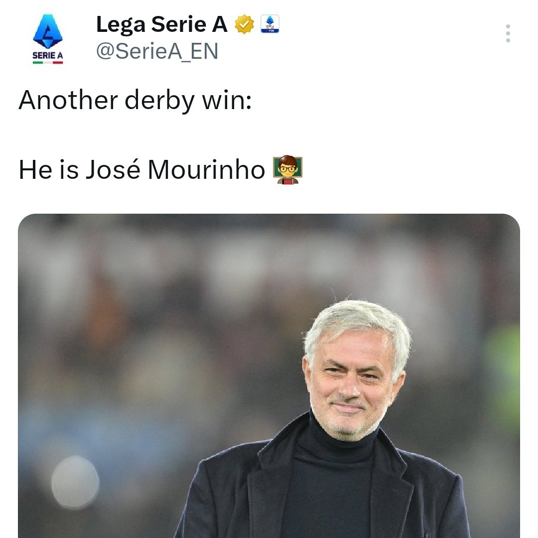 LazialeBelgio's tweet photo. #Mourinho's #ASRoma has won 5 of their 30 encounters with the big #SerieA clubs and all 5 wins reached with constant manipulative mindgames and either red carded opponents or penalties.  But social media seems to live in a dream where he rules the League. 😏 https://t.co/arcpAUNEg1