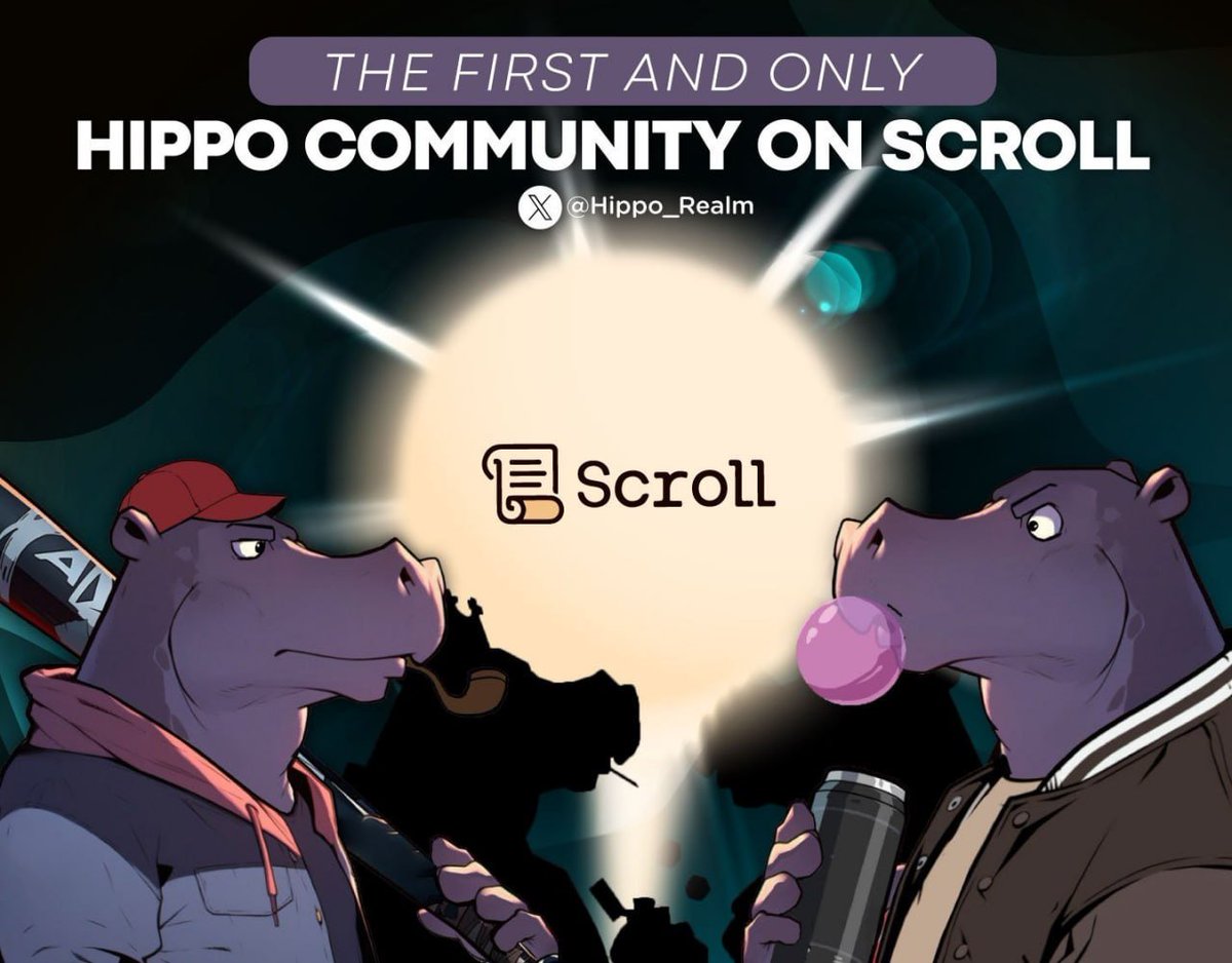 🦛Dive into the enchanting world of Hippo Realm, where the first and only Hippo become a king! 

✨ Join us on this unique journey in the Scroll Ecosystem. 
discord.com/invite/GmhfBmh… 
#airdrop #Hippo #Hipposwap