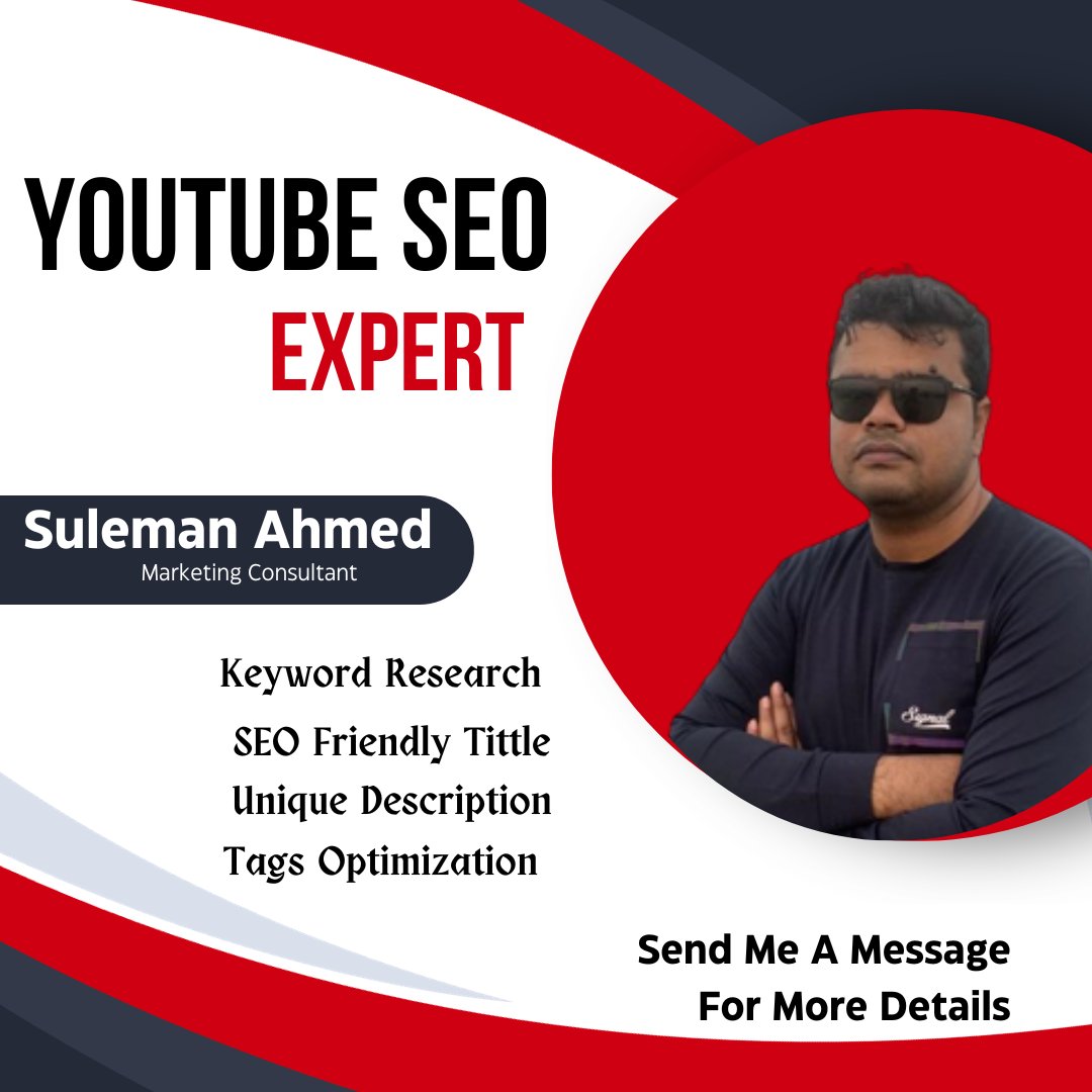 itzsulemanbd's tweet image. Are you struggling to gain visibility and increase the ranking of your you-tube videos?
visit here:fiverr.com/s/AqE8D5
#VideoMarketing #Youtubeseo #Digitalmarketer #youtubeseoexpert #seoexpert #Seospecialist #videoseo #videoranking #YouTubeTips #YouTubeGrowth #YouTubeMagic