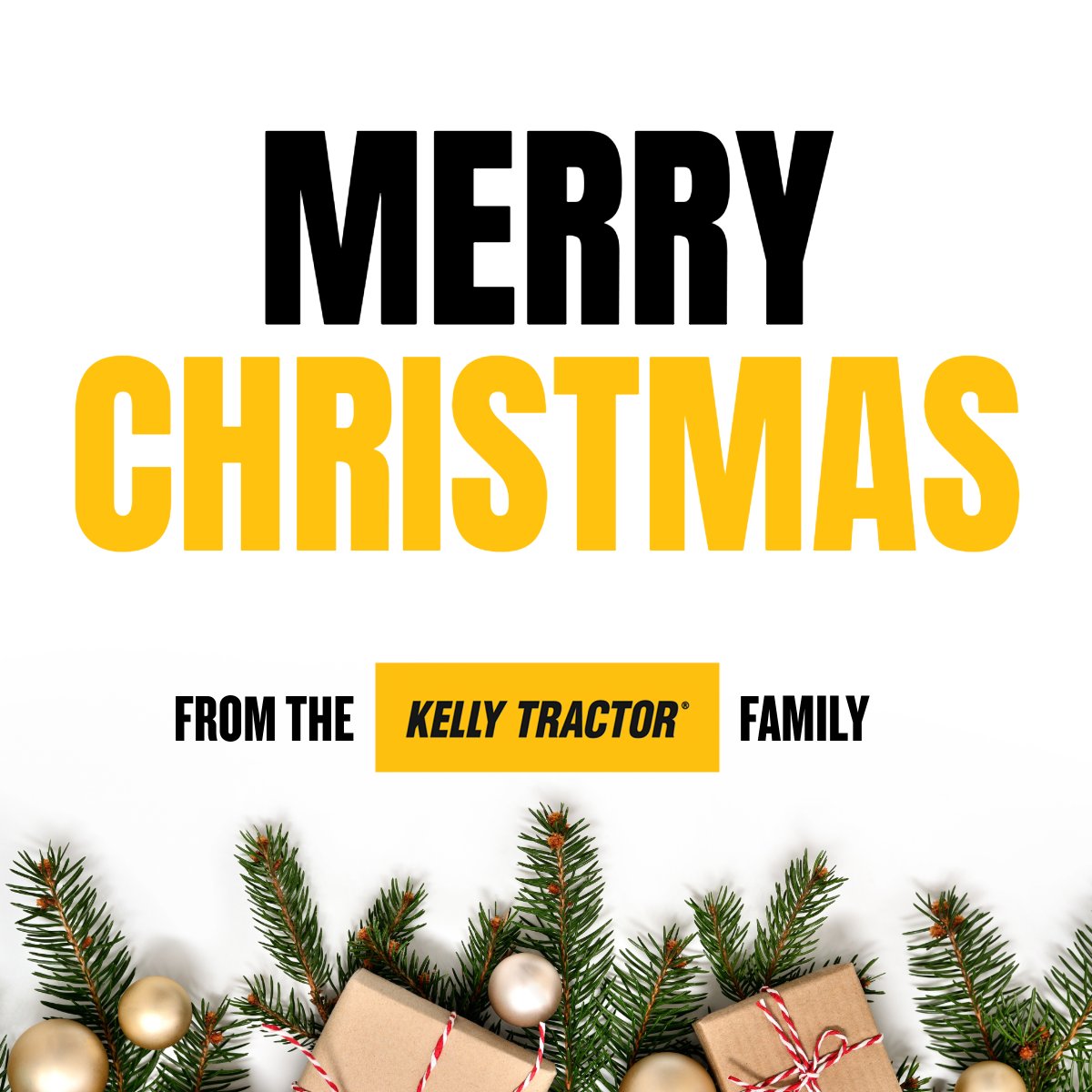 KTCFoundationGp's tweet photo. From our family to yours, we wish you a very merry Christmas. 🎄
#Christmas #Holidays #KellyTractor https://t.co/dDb55ZYFTl