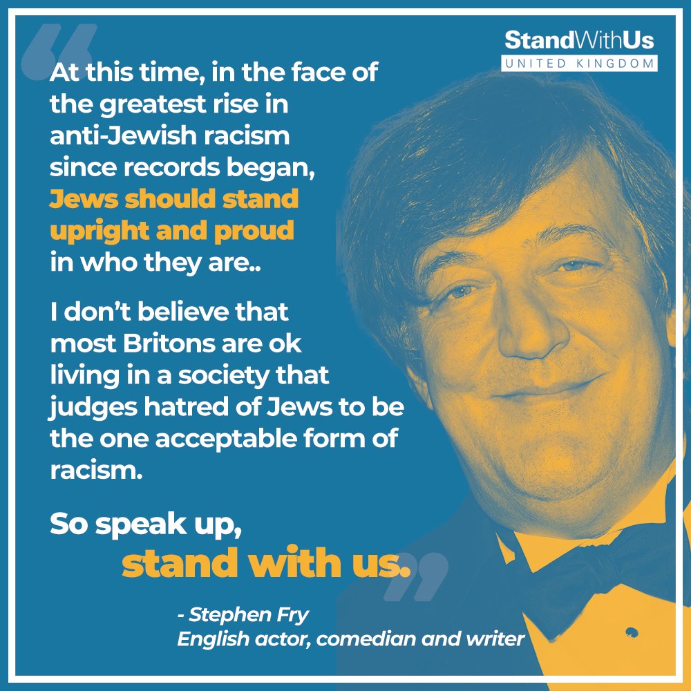 Stephen Fry’s important words on Channel 4’s Alternative Christmas Message: “At this time, in the face of the greatest rise in anti-Jewish racism since records began, Jews should stand upright and proud in who they are.. I don't believe that most Britons are ok living in a…