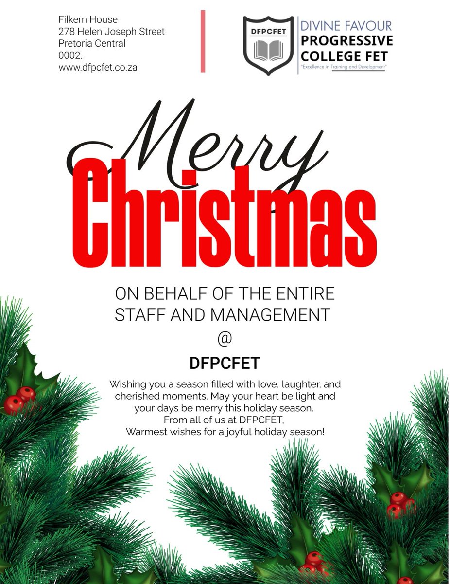 dfpcfet's tweet photo. 🎉Season's Greetings🎉

Wishing you a season filled with love, laughter, and cherished moments. May your heart be light and your days be merry this holiday season. 
From all of us at DFPCFET 🫶🏾

Warmest wishes for a joyful holiday season!

❤️Merry Christmas❤️ https://t.co/5ef3jLmOKw