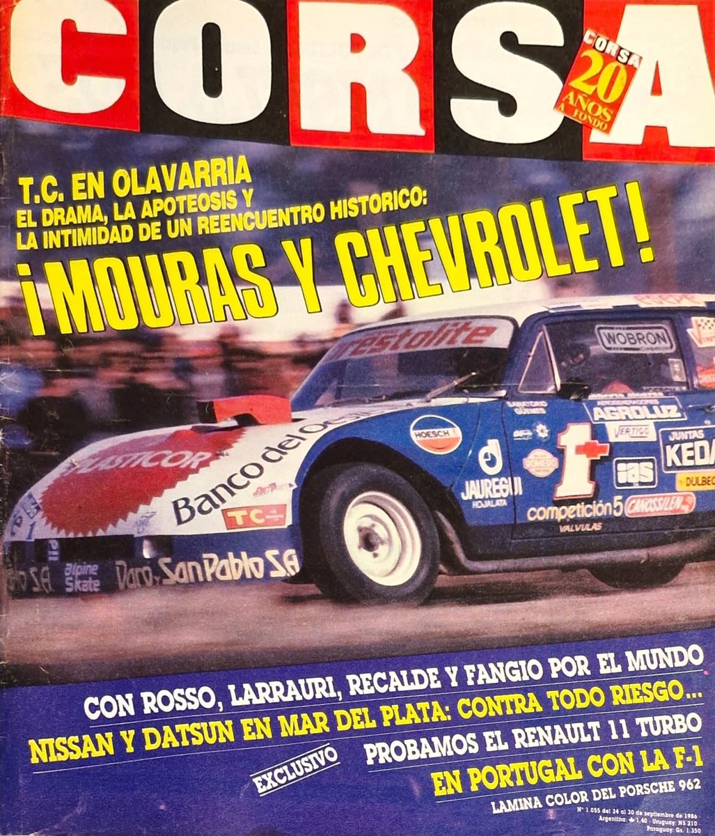 GpHistorico's tweet photo. Revista Corsa del año 1986.
Jackie Finocchio, Eduardo Carletti, Armando Cano y Héctor Díaz Gallardo ganaban sus categorías en el “13 Gran Premio de la Hermandad 🇦🇷🇨🇱” https://t.co/IaCKi76Ir7