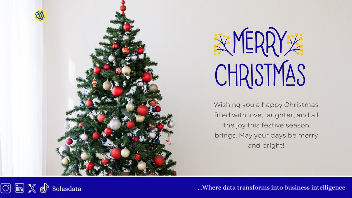 Wishing you a Christmas brimming with warmth, wonder, and the beauty of the season! 🕊️❄️🎅

 #SeasonsGreetings #FestiveJoy #ChristmasTraditions #datastrategy #datainbusiness #business #businessproblems #datascience #dataanalytics #nigeriabusiness #uk #solasdata #solasagency