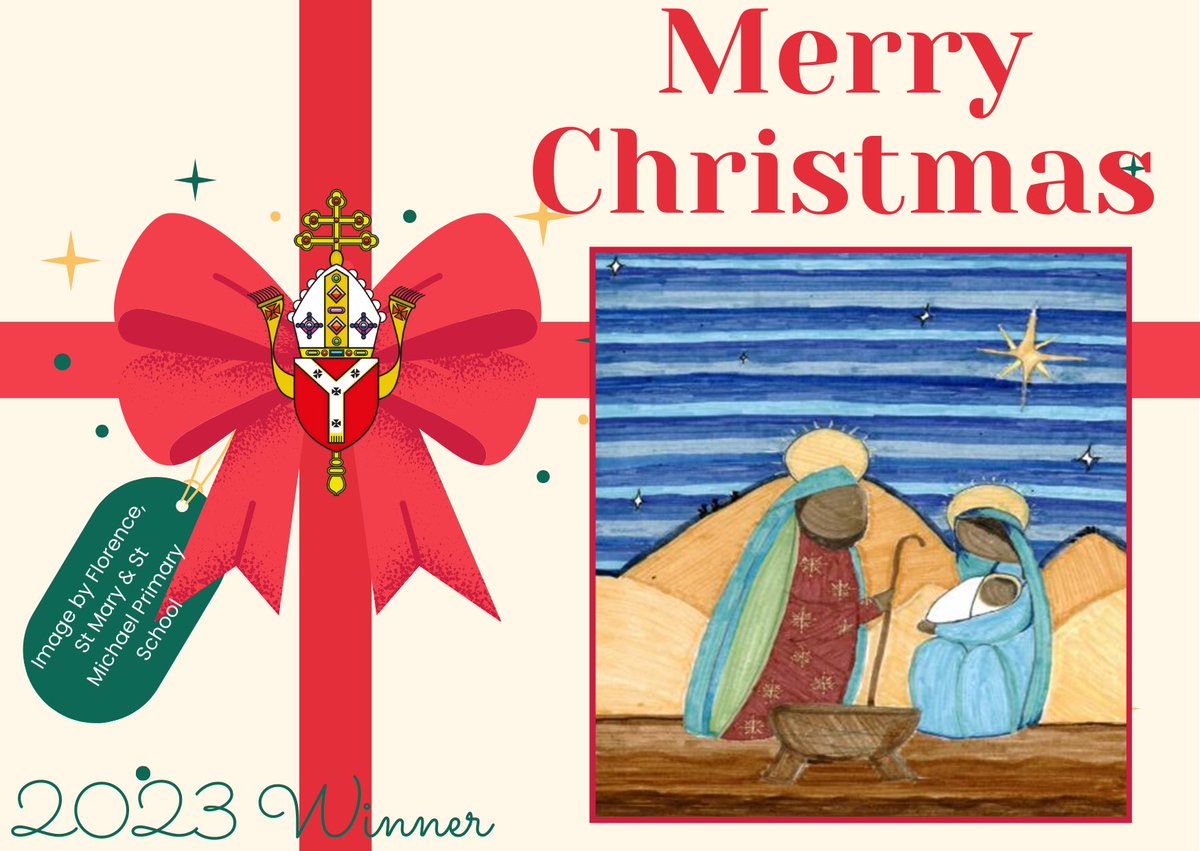 With Mary and Joseph we rejoice in the birth of #Jesus. May we welcome #Christ as they did. Glory to God in the highest, and on earth peace to his people, alleluia! Thank you to our winner for this year’s Christmas card. Merry Christmas to one and all…