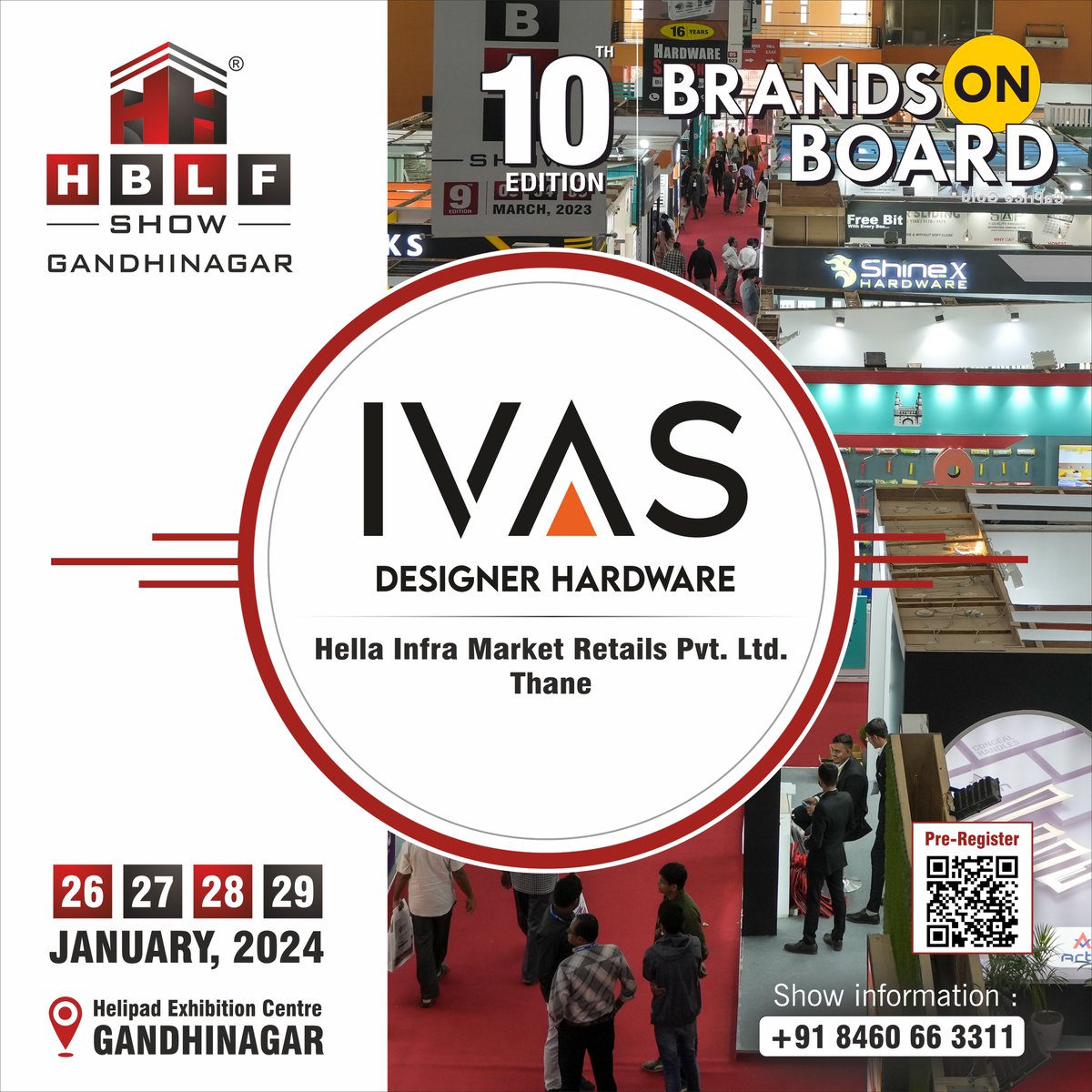 We welcome #IVAS for participating in our grand 10th Edition of #HBLFShow2024 @ Gandhinagar.
#DesignerHardware #IVASHomes #IVASHardware #ArchitecturalProducts #DoorHardwares #PremiumHardwares #InspiringHomeEvolution #HomeDecor #Hardware #InfraMarket #Buildingrevolutions