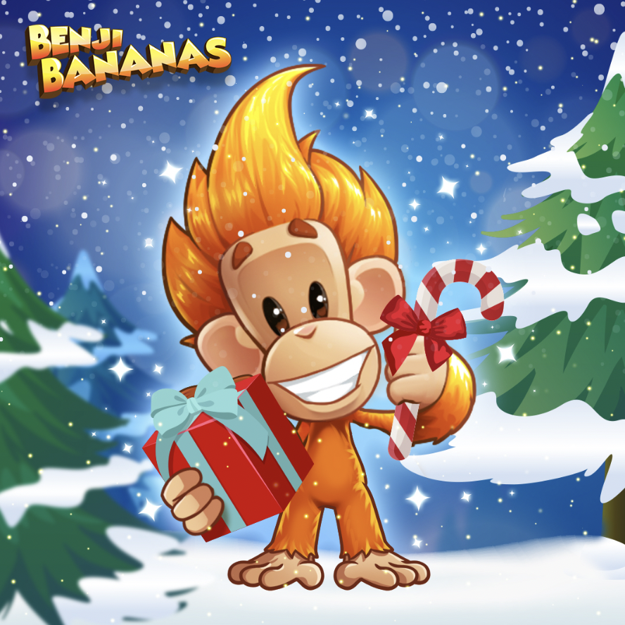 BenjiBananas's tweet photo. GM!🎄 

Benji, Bella and the entire Benji Bananas team, wishes you all very happy and safe holidays!  

2024 is going to be special, happy holidays fam 🧡 https://t.co/Li08y3fW6A