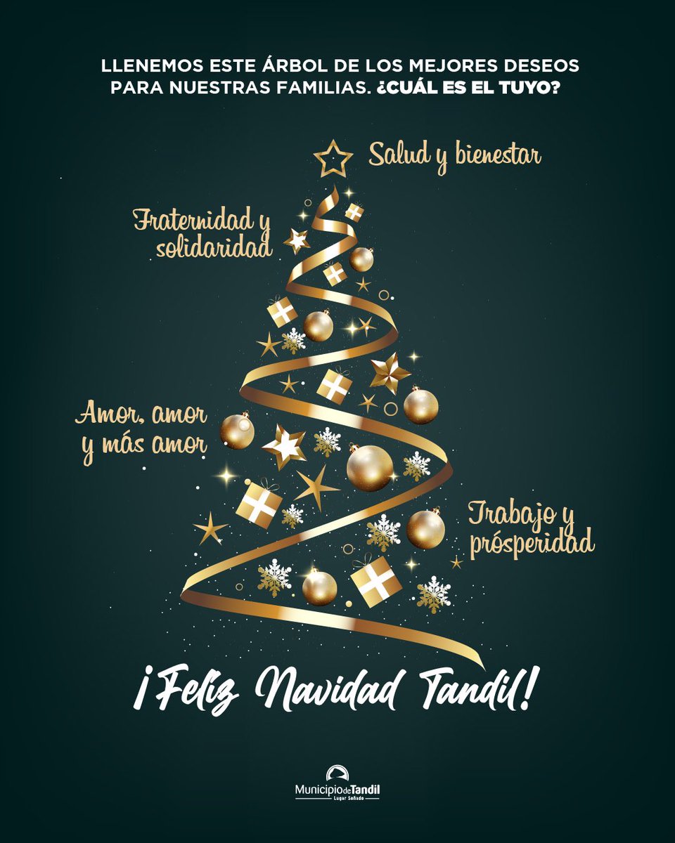 🪅¡Feliz Navidad Tandil! Disfrutemos este día con alegría y esperanza ✨

Que el espíritu de la Navidad nos impulse a seguir trabajando juntos para cumplir más y más sueños.

❤️ ¿Cuál es tu deseo en estas fiestas? 

#FelizNavidad #Navidad #Tandil #Familia #Amor #Sueños