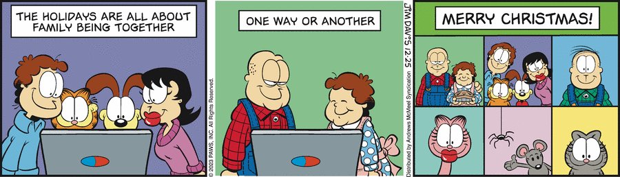 DailyGarfcast's tweet image. Garfield by Jim Davis for Mon, 25 Dec 2023