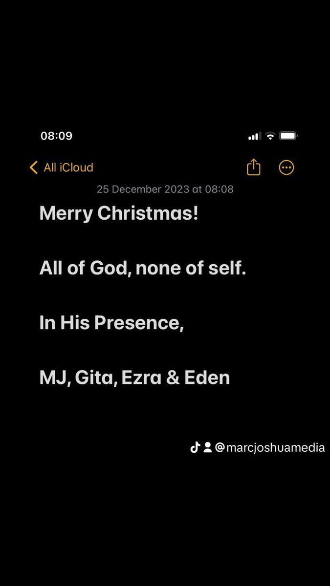 Merry Christmas! All of God, none of self. In His Presence, MJ, Gita, Ezra & Eden