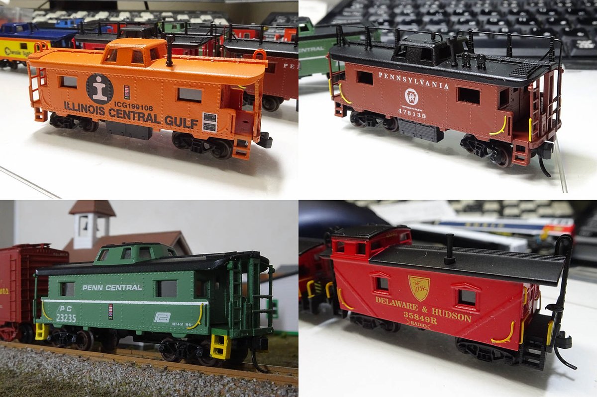 106xtrains's tweet photo. #今年作った模型晒そうぜ
並べるとまぁまぁ作ったのかも。仕上げはちと適当だけどw 　色々作れたのも3Dプリンターのおかげ（足回り除く） https://t.co/KAIwRRF37O