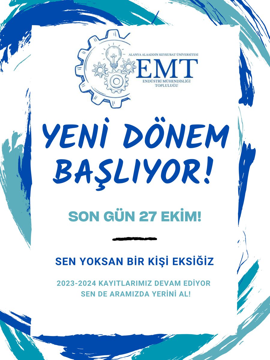 alku_emk's tweet photo. HEY ALKÜ'LÜ TOPLULUĞUMUZA HOŞGELDİN!
Yeni bir dönemde sizlerle birlikte olmanın heyecanını ve gururunu yaşıyoruz. Bu yeni dönemde birçok etkinlikte sizlerle beraber çalışmak istiyoruz. Aramıza katılmanız için son gün 27 Ekim. UNUTMA SEN YOKSAN BİR KİŞİ EKSİĞİZ! https://t.co/CV2iOf7PsF