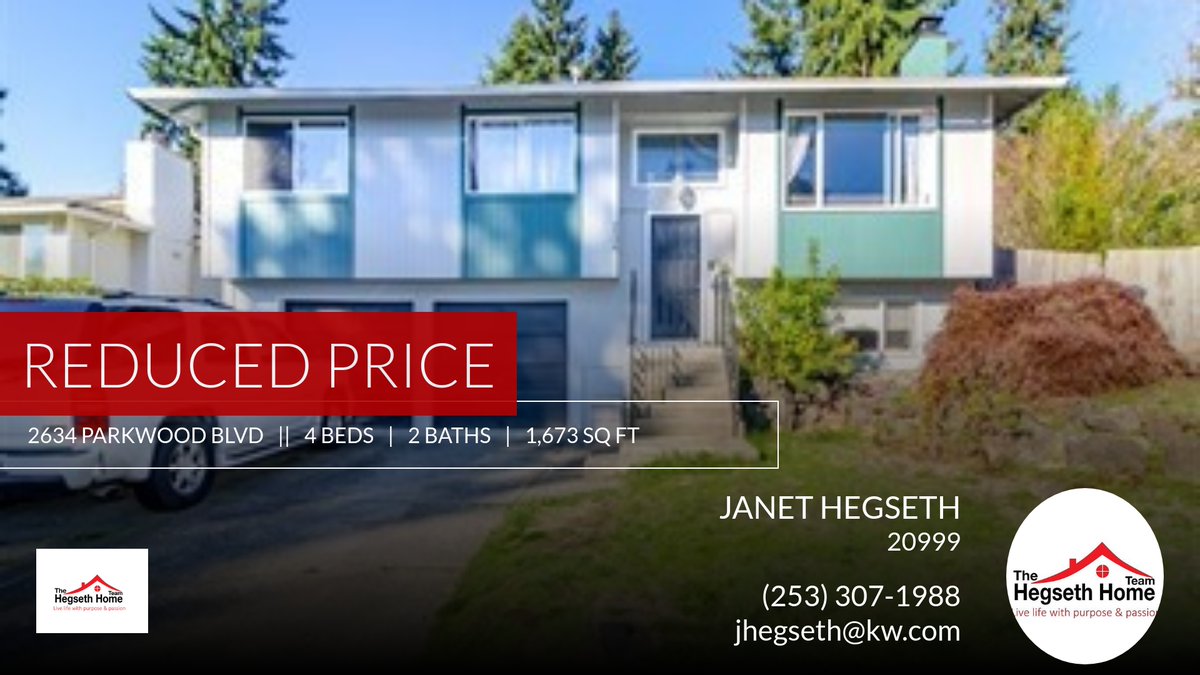 jhegseth's tweet photo. 📍 Reduced Price 📍 This recently reduced home at 2634 Parkwood Blvd in Puyallup won't last long, so, don't wait to set up a showing! Reach out here or at (253) 307-1988 for more information!

Living Life with Purpose and Passi... https://t.co/x8w3AFpBfb https://t.co/nhlyYy5J4z