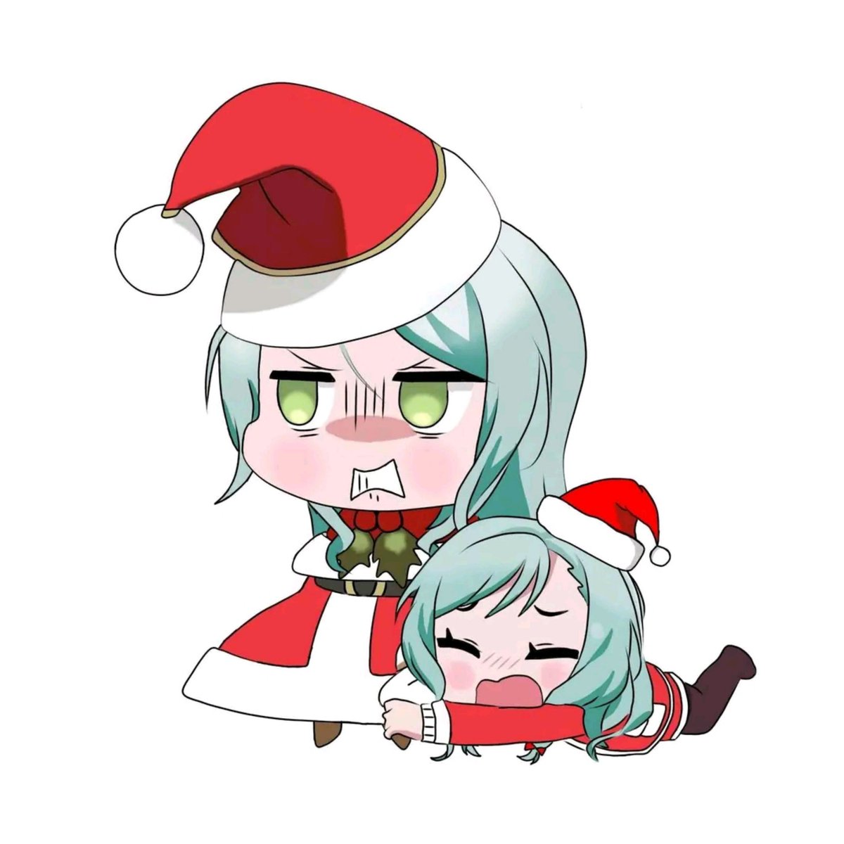 ShiroYu26's tweet photo. Merry Christmas... Hikawa sisters padoru

#bandoriart #HikawaSayo #HikawaHina #Roselia #PastelPalettes https://t.co/c35fUoYyDl