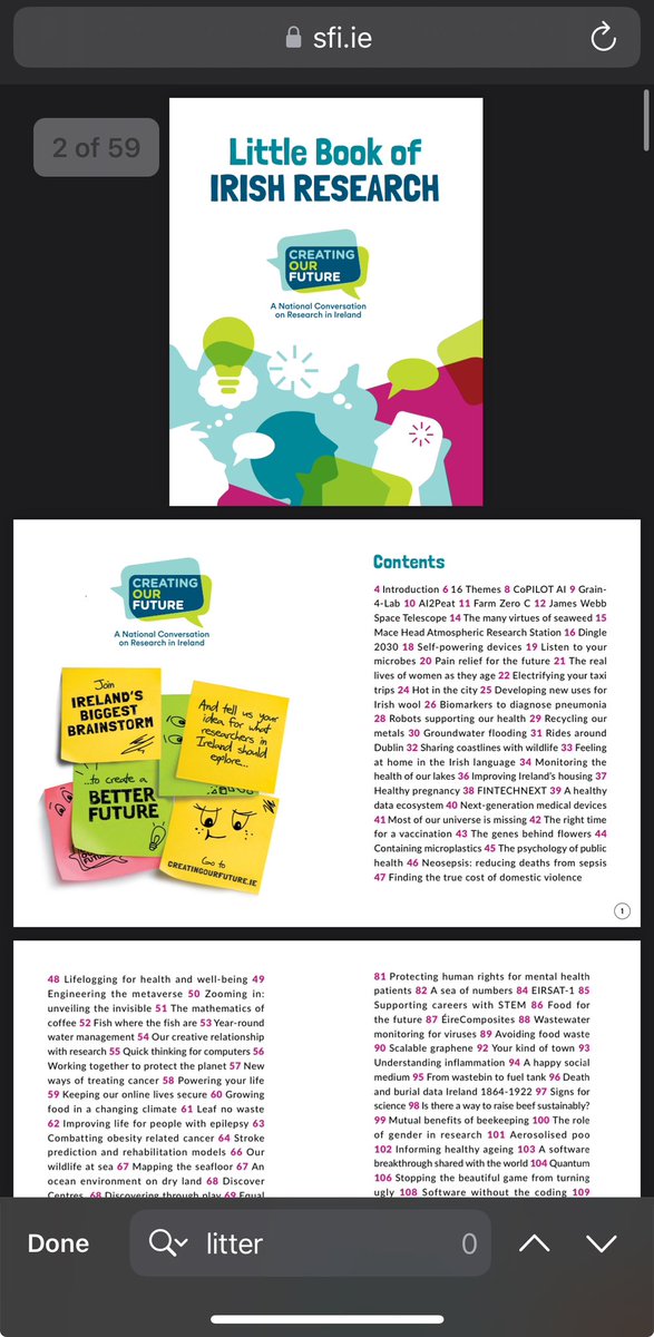 OpenLitterMap's tweet photo. 0 results for litter in the “little book of Irish research” despite 15+ years of OLM research in Ireland and litter mentioned 65 times in the #CreatingOurFuture public submissions on science #SFIdebunked https://t.co/MuRxhQkWCq