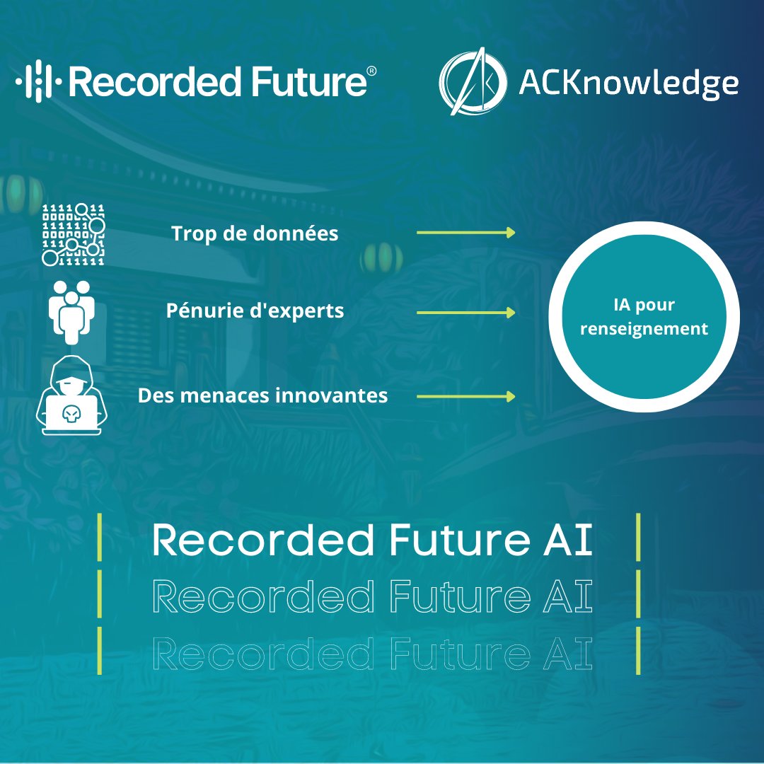 Découvrez <a href="/RecordedFuture/">Recorded Future</a> AI, la plateforme d' #IntelligenceArtificielle avancée qui vous permet d'anticiper certaines menaces de sécurité.

Pour en savoir plus dès maintenant, demandez une démonstration à nos experts : bit.ly/3LexbxS 

#threatintelligence #cybersecurity