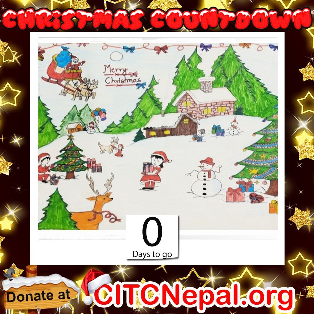 CITCNepal's tweet photo. 🌟It's Christmas day!! 🌟 Merry Christmas from everyone at CITCNepal 🎅🎄  Well done to Manisha Kulung from Class 8 at Shree Basuki Basic School for providing our Christmas day artwork 📷 #Christmas #EducationNepal Give the gift of education this Christmas https://t.co/oEkrGwmoLL https://t.co/hZHV79Pq8C