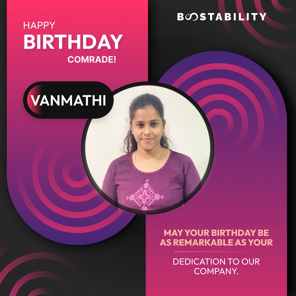 Boostabilitycbe's tweet image. On your special day, we’re glad to express how much we admire you for simply being yourself. Your care and support continually leave us in awe. In the upcoming year, may all your wishes come true by bringing you success and happiness as rewards. 

#HBD #TeamBoostability