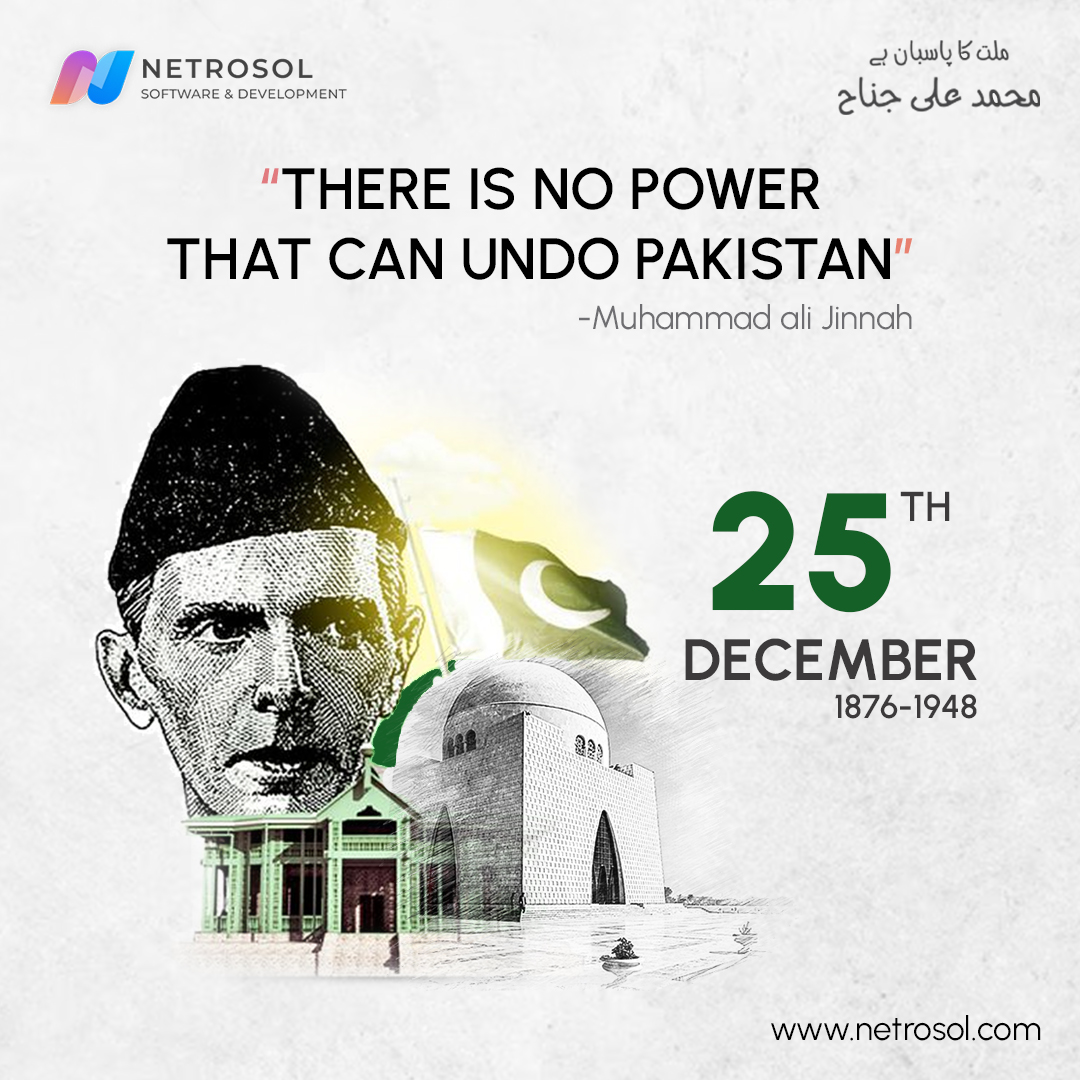 NetrosolServ's tweet photo. The visionary leader, Muhammad Ali Jinnah, the founder of Pakistan. Today, we celebrate his enduring legacy of unity, faith, and discipline.

Faith, discipline, unity: Achieve with patience, humility. Serve the nation. - MA Jinnah

Get Consultation:https://t.co/nk3Gju1Zxd https://t.co/tPe6BHsKWd