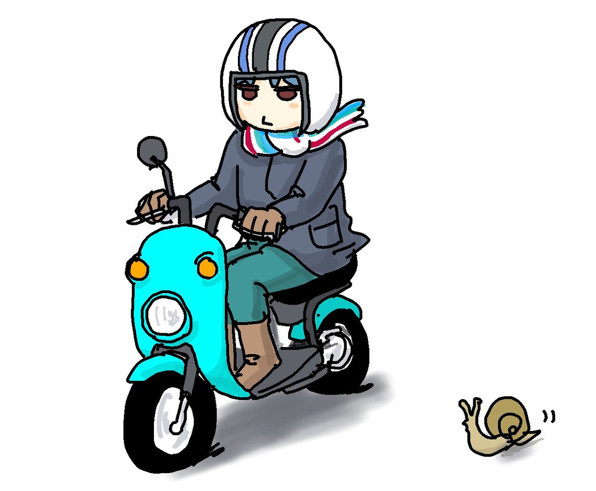 「バイクと女の子の対比とか考えたことないな。オレのはラクガキだし。小さいバイクしか」|zama36のイラスト