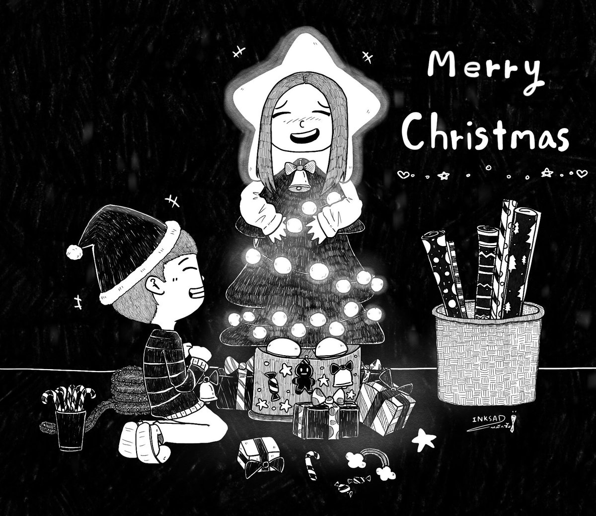 INKSSAD's tweet photo. ✩‧˚ ❅ ˚ 🦌❄️⋆ ˚ 🥂*🎅🏻・῾🎄 ✩
Merry Christmas ~
ขอให้คริสต์มาสนี้น่ารักกับคุณนะ
° ✩‧˚ ❅ ˚ ❄️⋆ ˚ ☃️ ° ˚ ❅🎄 ✩‧˚
#MerryChristmas
#INKSAD https://t.co/l9BnFZxBwk