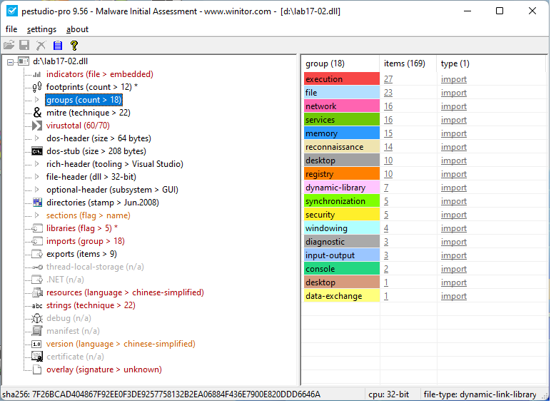 Mawg0ud's tweet image. ▶ Malware Initial Assessment

#PEstudio v. 9.55 is having a new update with the following features:

✦ Decreased CPU consumption.
✦ Introduction of groups collection.
✦ Resolved various bugs.

Source: winitor.com

#Pentesting #Malware #Ransomware #DFIR #infosec