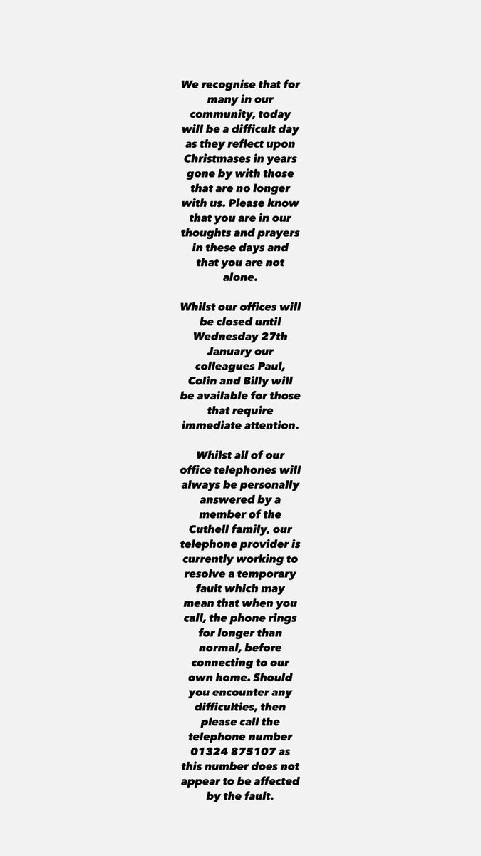 Wishing all of our followers a Happy and Peaceful Christmas. Please read the below should you be having difficulty contacting us over the festive period.