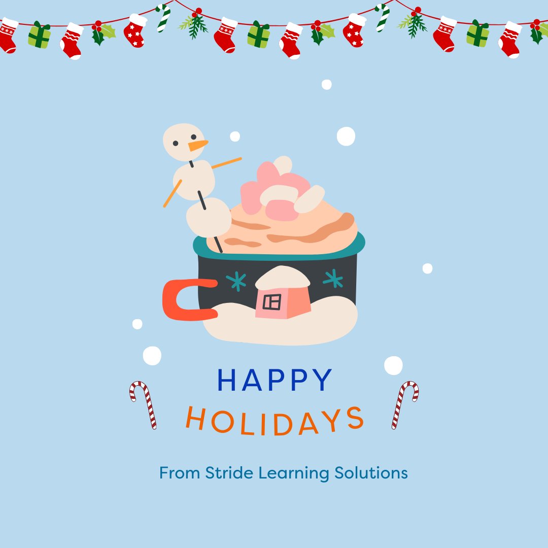 Happy Holidays!

This holiday season, may your days be filled with warmth, joy, and the gift of learning. Stride Learning Solutions wishes you a warm holiday season filled with joy and hot chocolate! ☕️🍫 

 #HappyHolidays #Education #ModernLearning #StrideLearningSolutions