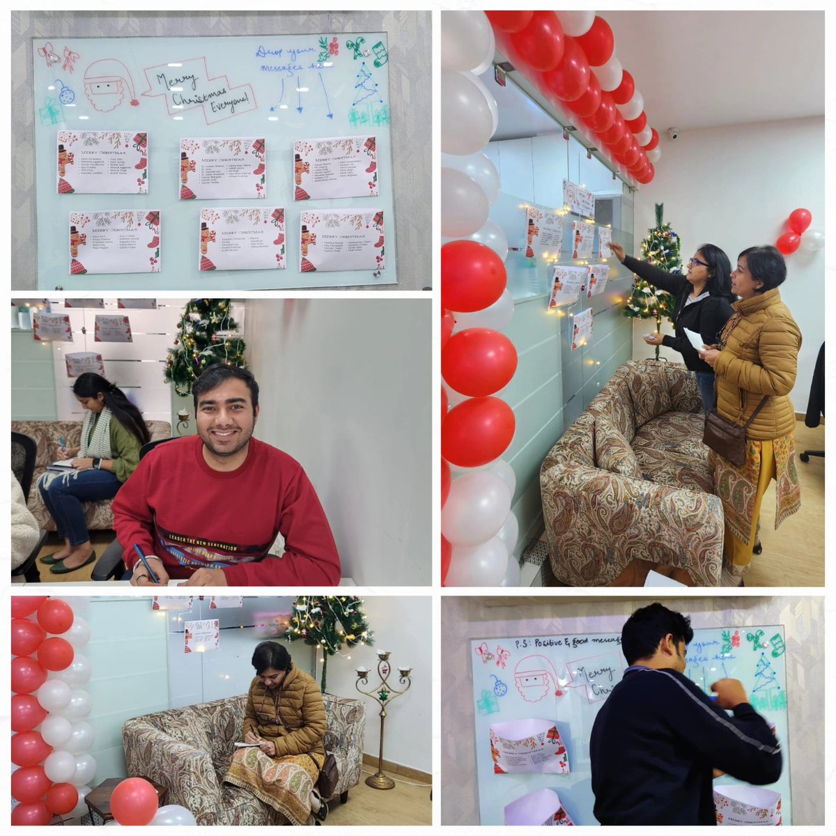 Diving into the spirit of the season with Secret Santa gift exchange. Our 'message wall' became a canvas of warm wishes from team members.Here's to spreading festive cheer in the workplace! 🌟🎄 #HolidayCelebrations #TeamSpirit #GratitudeInAction