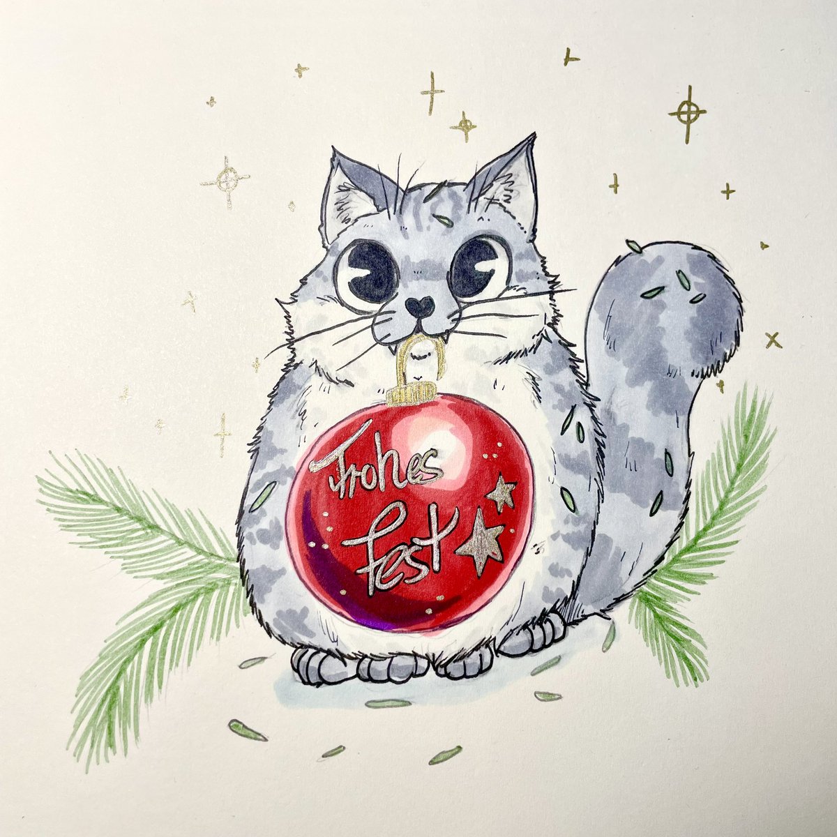 Hier noch ein kleines Weihnachtsbild mit einer dicken Katze. Frohes Fest euch allen. xD #Christmas #cat