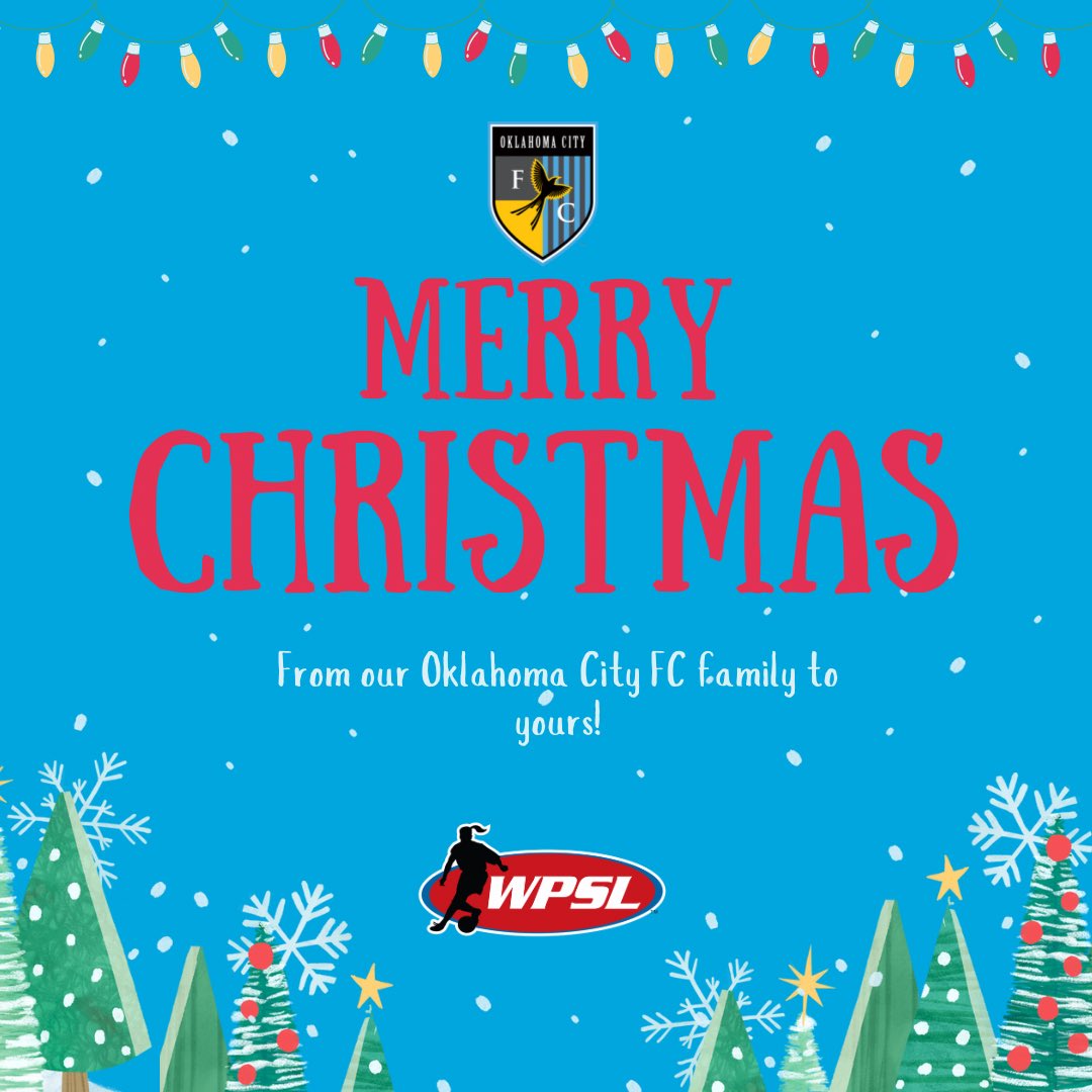 OklahomaCityFC's tweet photo. Merry Christmas and Happy New Year! 
Need a last minute gift? Check out our ticket shop to give season tickets💙💛 #OKCFC #WPSL #HerGame https://t.co/UW0cjS3AsC