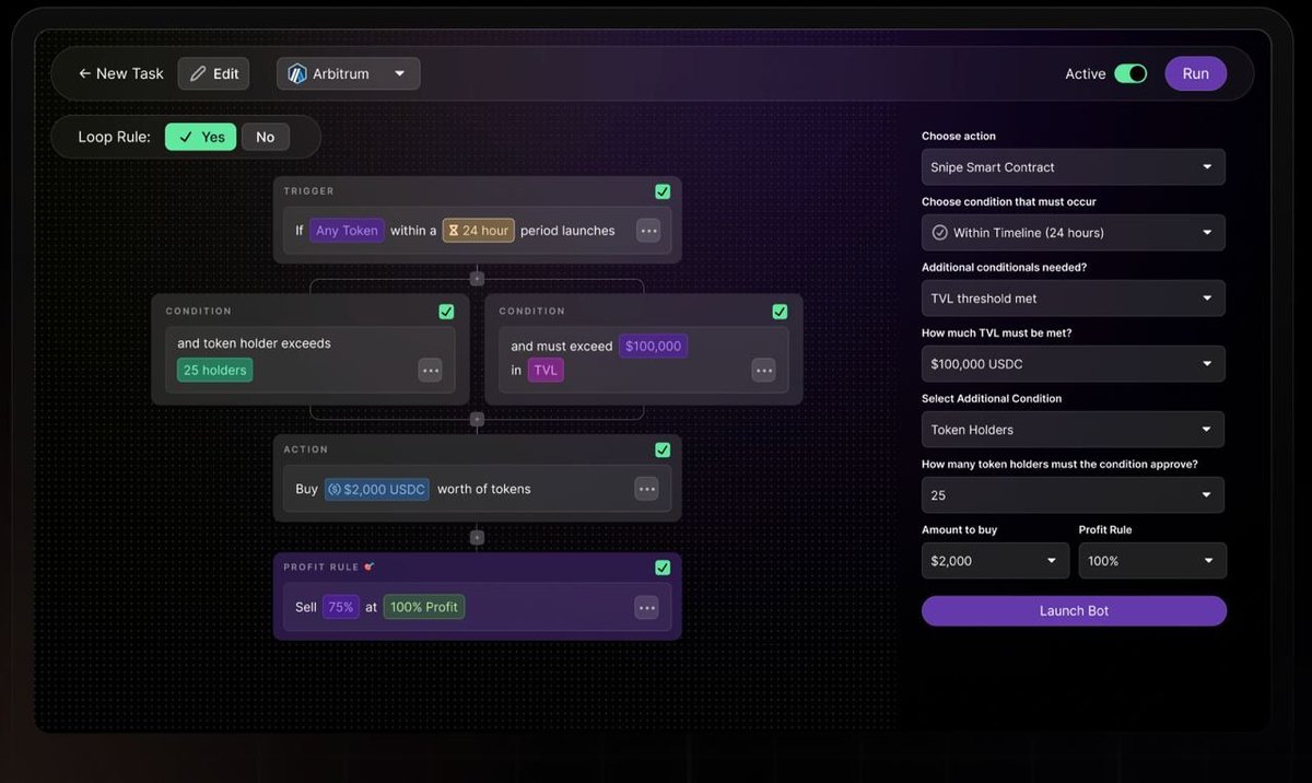 Slappjakke's tweet image. The next evolution after aping into telegram bots is to create your own bots with Bots as a Service

@zkAutomate is a No Code Automation Engine that is first to market with zk-proof powered automation algo. 

What if you could turn your defi or trading strategies into an…