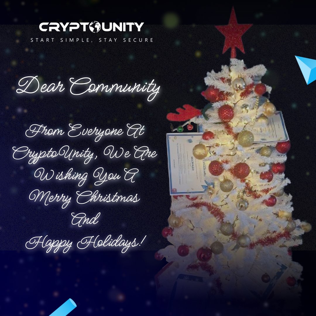 CryptoUnityCUT's tweet photo. 🎄 Merry Christmas from CryptoUnity! 🎄

Wishing everyone celebrating a holiday filled with joy, health, happiness, and love. May your days be merry and bright with cherished moments and loved ones. 🌟✨

#MerryChristmas #HappyHolidays #Crypto https://t.co/UW92vxDr0S