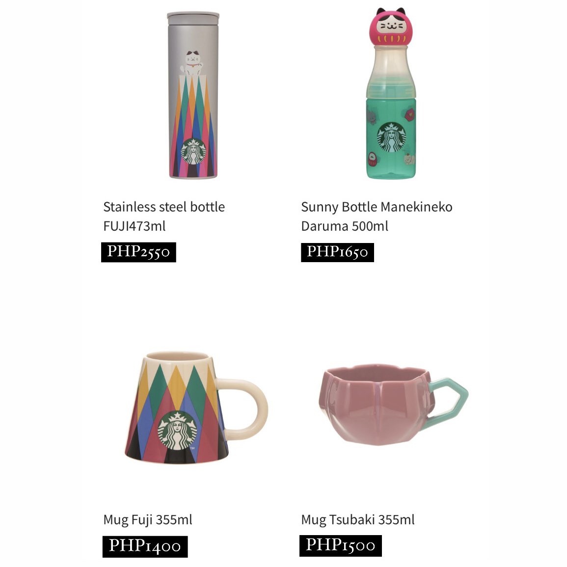 oshare_ph's tweet photo. STARBUCKS JAPAN NEW YEAR 2024 COLLECTION
Release Date: 12/26 Tomorrow!! 

Prices in the next photos! DM us tonight so we can secure your items first thing tomorrow morning!🫶🏻

FOR BATCH 13 PREORDER📦
Tentative ETA: mid-Feb 2024 https://t.co/jAZM2ktOHB