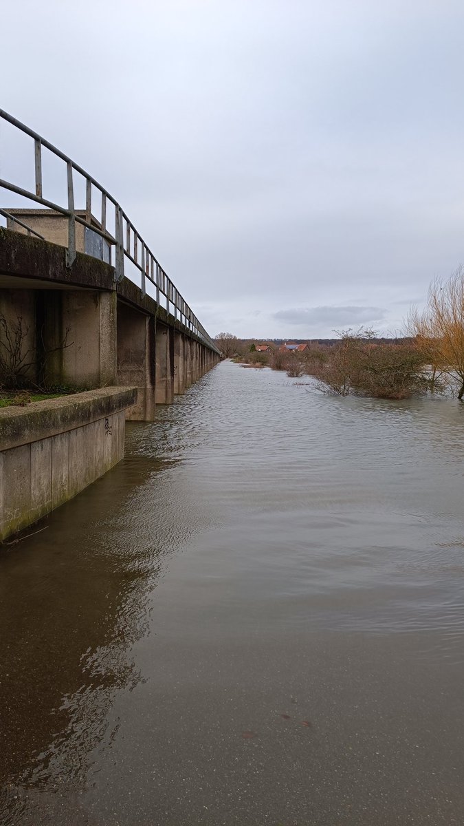 Fietspad in Meinerswijk #arnhem staat compleet onder water #hoogwater