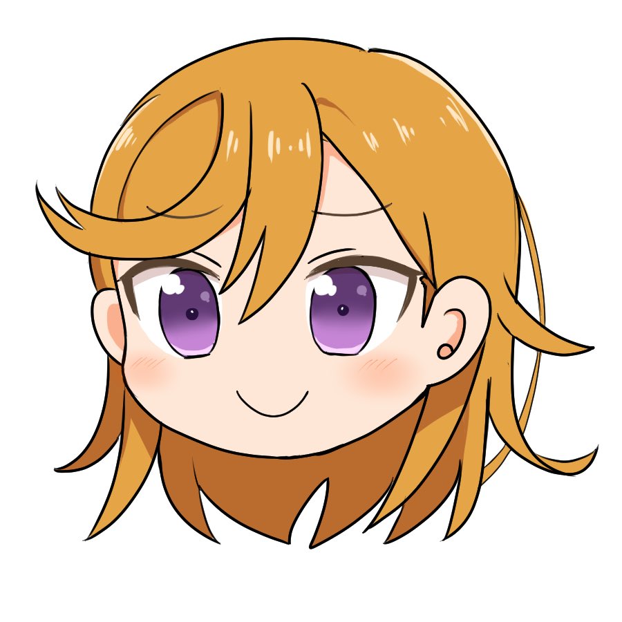 shibuya kanon 1girl purple eyes solo white background smile orange hair simple background  illustration images