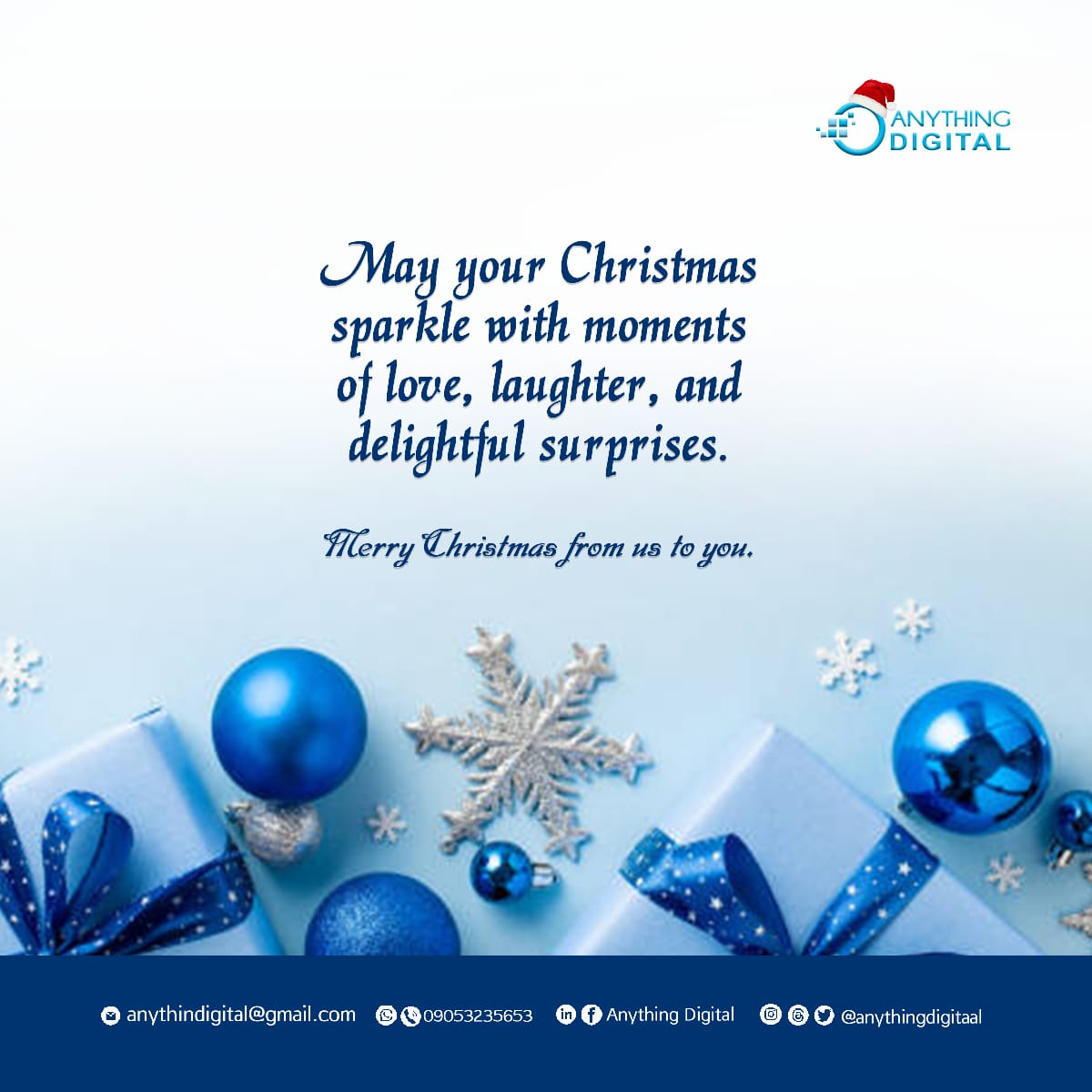 AnythinDigitaal's tweet photo. Merry Christmas  🎉🎊 With love from Us❤️
#christmas #christmasseason #happyholidays #weloveyou https://t.co/SvDixuxSFJ