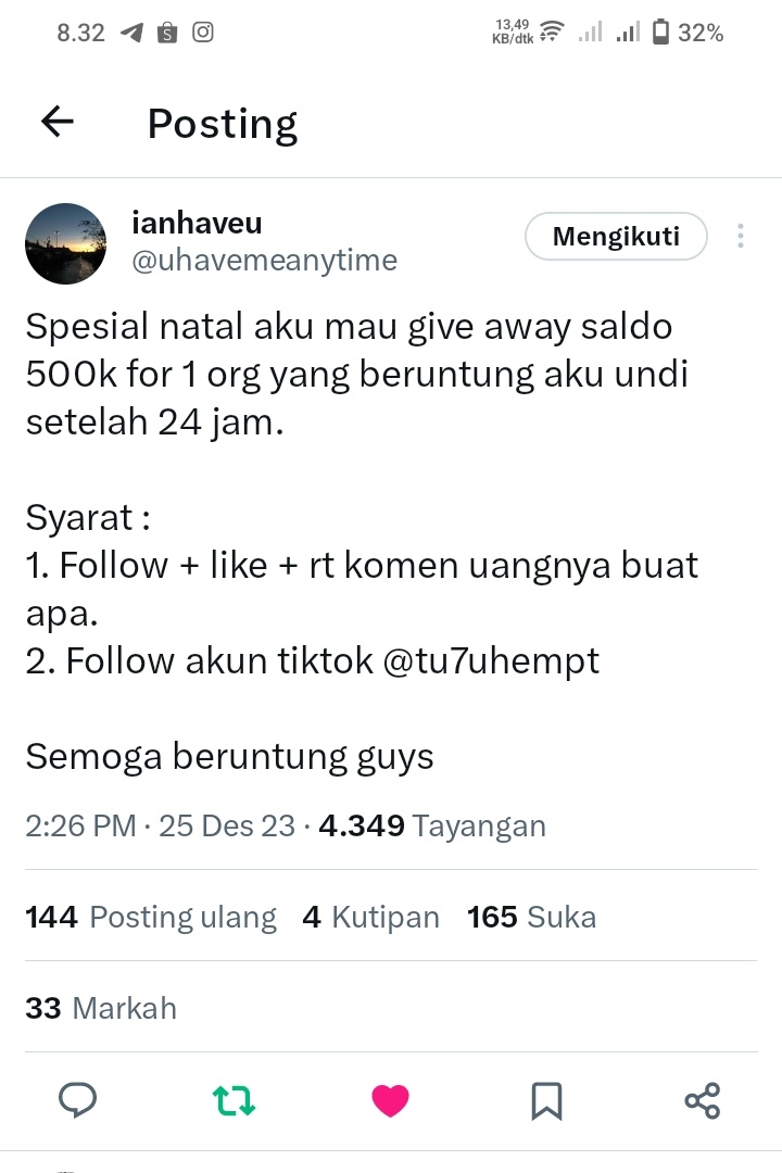 roserly33's tweet photo. @uhavemeanytime done all rules, makasii kak udh adain giveaway inii semoga lancar rezekinya🫶ohiya kalau aku beruntung uangnya mau aku buat beli buku utbk kak biar bisa masuk PTN impian aku huhuu. wish me luck😁 https://t.co/vYUlOA7fA9