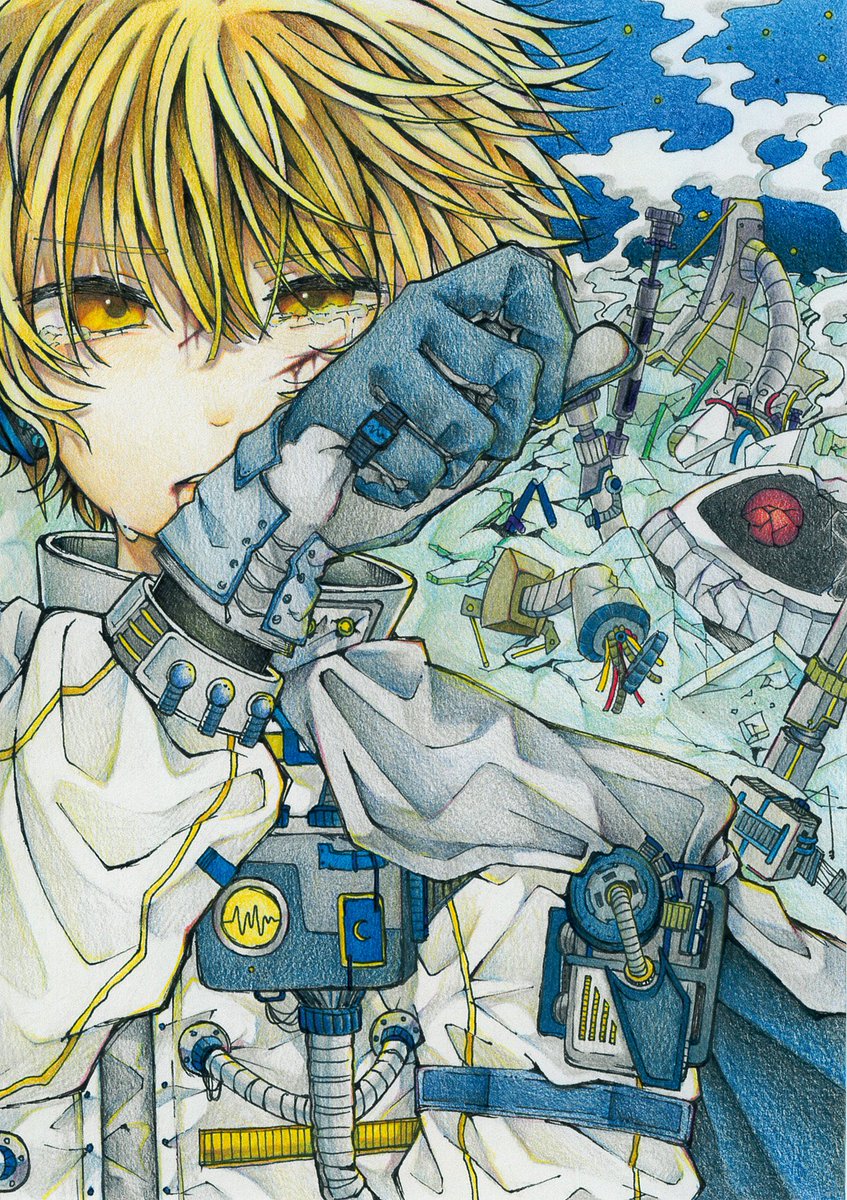 soraki_yori's tweet photo. #今年も残りわずかなのでお気に入りの4枚を貼る 

色鉛筆で描いた宇宙シリーズ🛸 https://t.co/pdhxAqkTkH