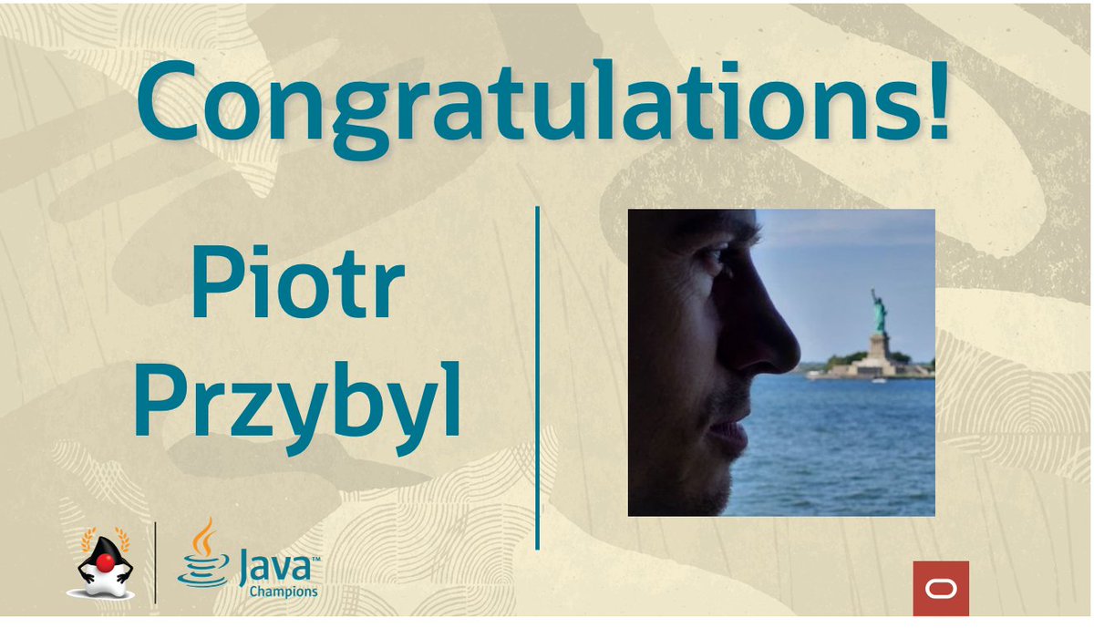 Congratulations to new #Java Champion <a href="/piotrprz/">🥼 Piotr Przybyl 🌻☮️ #StopStupidWar</a>