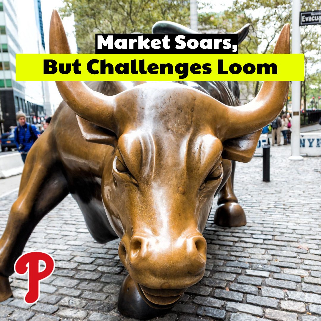 ChronicleofP's tweet photo. Stock market hits new highs, but 2024 predictions suggest caution. Inflation and unemployment concerns loom large. #StockMarket #Economy https://t.co/aCqWEIaQtg