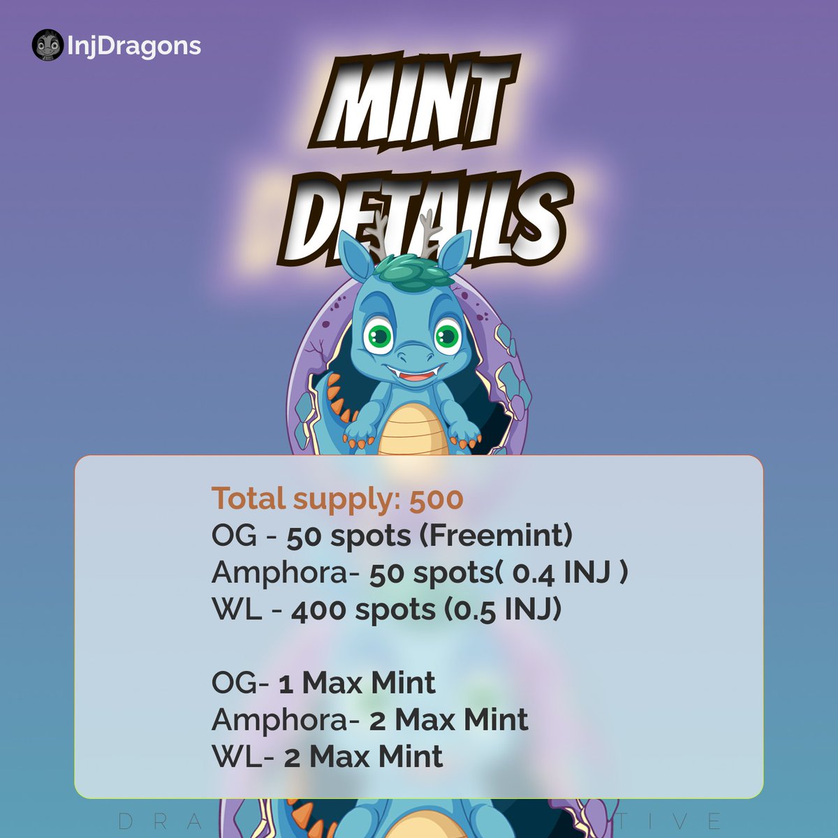 Samuelsimonsun1's tweet photo. Are you gearing up for the excitement ๐ค๐of this fantastic project? @dragons_inj Get ready to witness the
magic! Minting kicks off on December 27, 2023. ๐๐ #MintingMania๐๐ฟ #ProjectBuzz #MintingMagic
#InjectiveDragons
@NathanielOnaola
@GideonBamidele2
@DeFi_writes https://t.co/6T92ajPG04