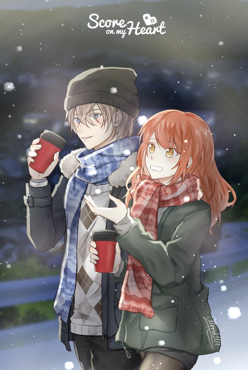 clipped104's tweet photo. Merry Christmas and Happy Holidays! 🎄☃️ 
#digitalart #illustration #MerryChrismas #webtoonseries #ScoreOnMyHeart https://t.co/lXS3OZziH1