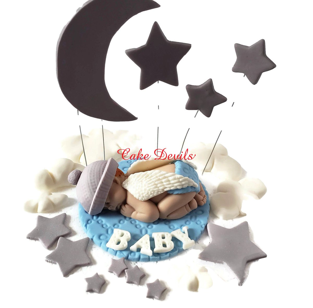 CakeDevils's tweet photo. Fondant Angel Baby Shower Cake Topper Kit with Moon, Stars, and Clouds, great for a winter baby shower, Christmas Baby, or Miracle Baby 
Find it here https://t.co/tPz2MWTxV0
^^^Click the link above to learn more!^^^
#AngelBaby #fondant https://t.co/XAawxTkJcY